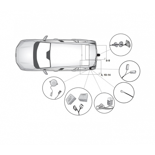 Блок согласования Toyota RAV4 (XA50) 2018- без поддержки светодиодных ламп на прицепе Универсальный 13pin Hak-System Арт. 26250553