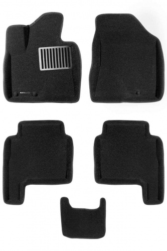 Коврики в салон Hyundai Santa Fe (CM) 2010-2012 FL, 3D ткань Euromat LUX, Черный, Арт. EM3D002715