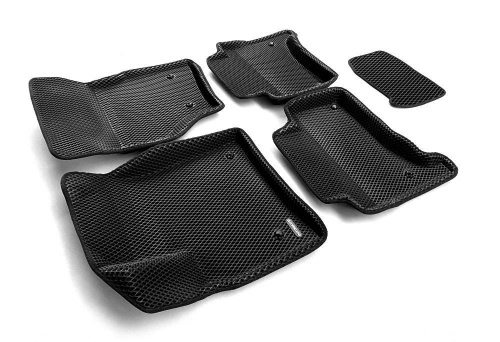Коврики в салон Volkswagen Touareg  2002-2007, 3D EVA Euromat, Черный, Арт. EM3DEVA004100