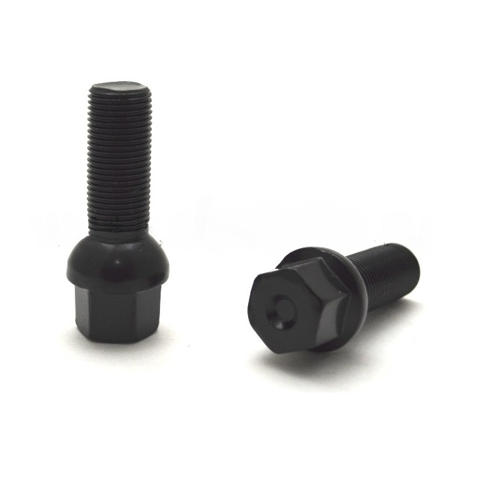 Болт колёсный M14x1.25 Сфера L-33мм Черный, Ключ 17, Арт. S17F33(R14)BC