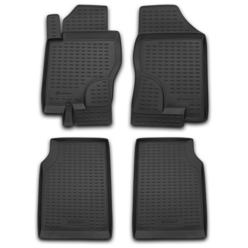 Коврики в салон Nissan Navara (D40) 2004-2010, полиуретан Element, Черный, МКПП Арт. NLC.36.19.210