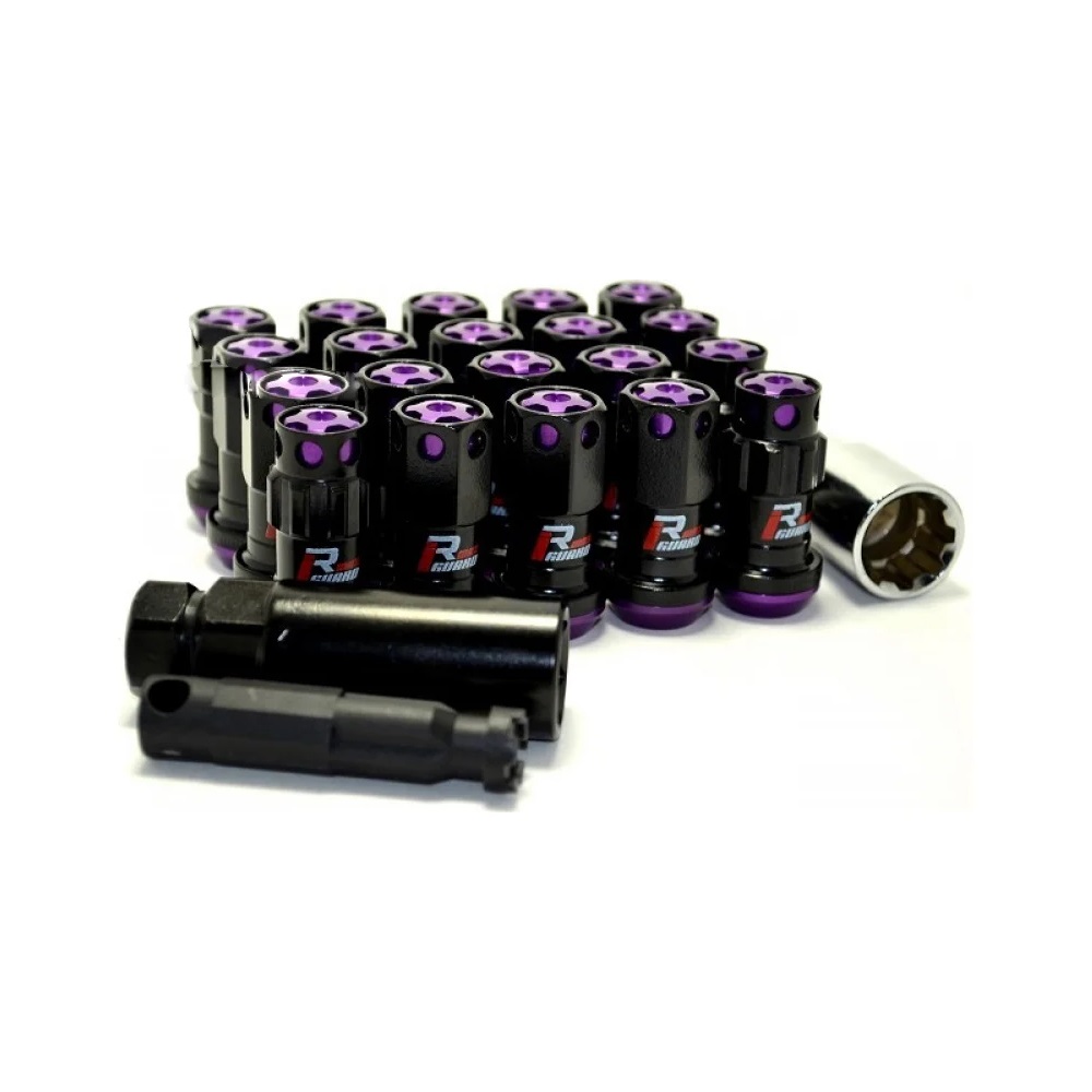 Комплект гаек M12x1.25 Конус h-46мм , Фиолетовый, Ключ 19, кованые Арт. kk911944RCN(16/4/3)PL