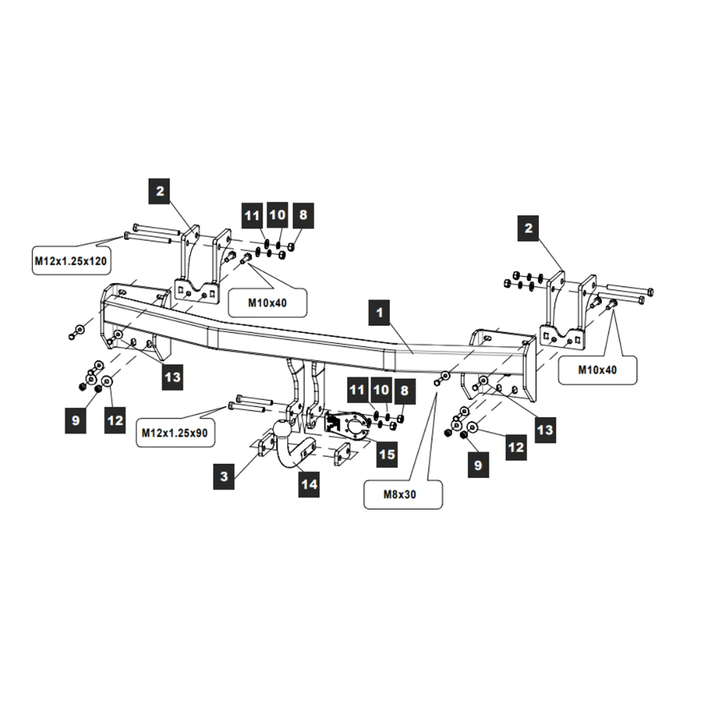 Фаркоп Mitsubishi Outlander III 2012-2014 BALTEX Арт. 149331