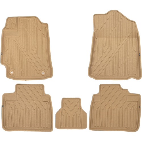 Коврики в салон Toyota Camry (XV50) 2011-2014, полиуретан 3D KVEST с бежевым кантом, Бежевый, Арт. KVESTTYT00003KB2