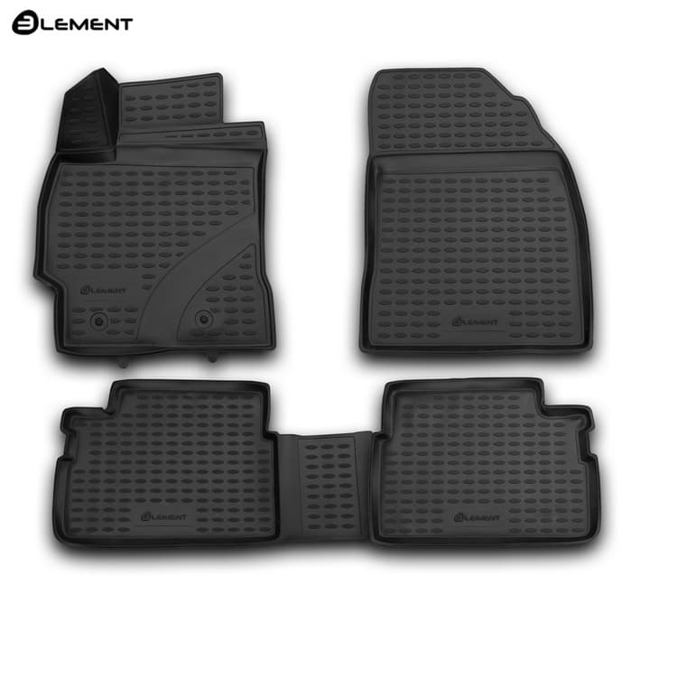 Коврики в салон Toyota Corolla (E160/E170) 2012-2016 Универсал, полиуретан 3D Element, Черный, Арт. NLC.3D.48.68.210k
