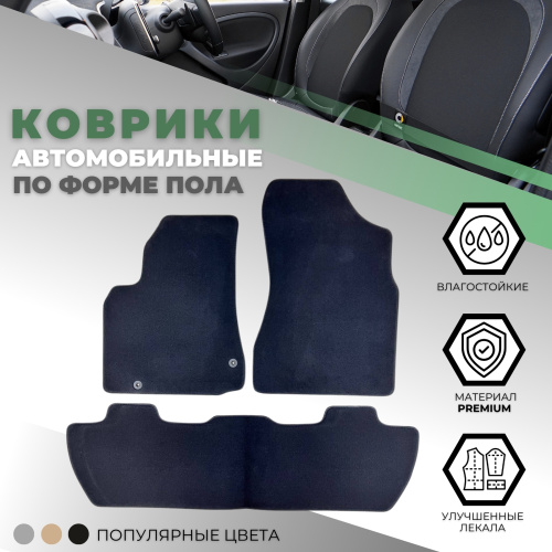 Коврики в салон Citroen Berlingo Multispace (B9) 2008-2012 Минивэн, текстильные Alikosta Premium, Графит, Арт. 0272_Pr6mmDGy