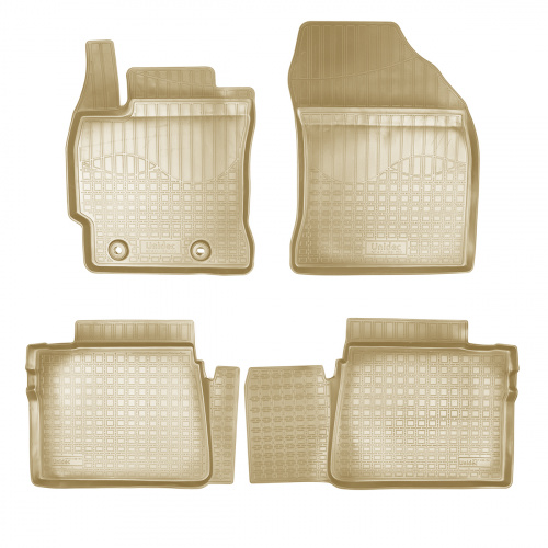 Коврики в салон Toyota Corolla (E160/E170) 2012-2016 Универсал, полиуретан Norplast, Бежевый, оригинальный крепеж Арт. NPA11C88150B