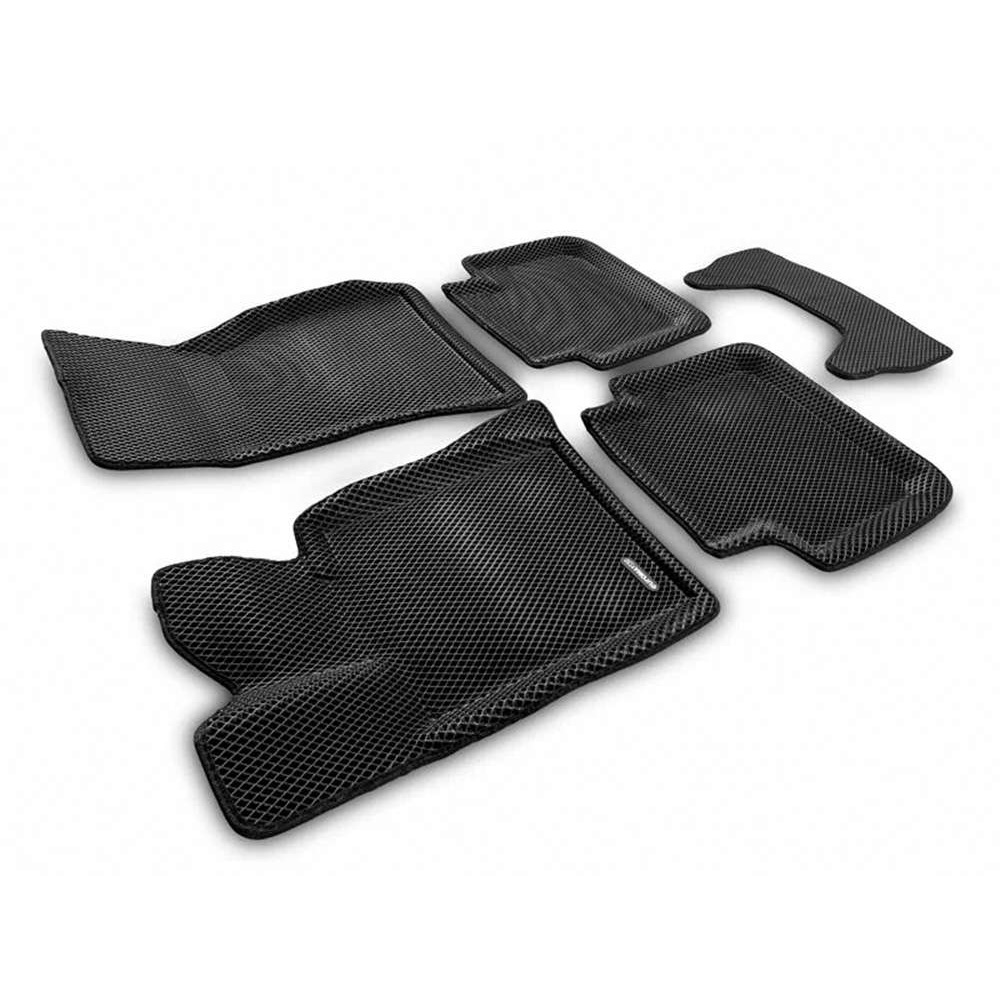 Коврики в салон BMW 7 (G11) 2015-2019 Short, 3D EVA Euromat, Черный, euro-std  Арт. EM3DEVA001217