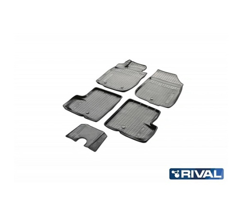 Коврики в салон Nissan Terrano (D10) 2014-2022, полиуретан 3D Rival, Черный, 2WD Арт. 14108002