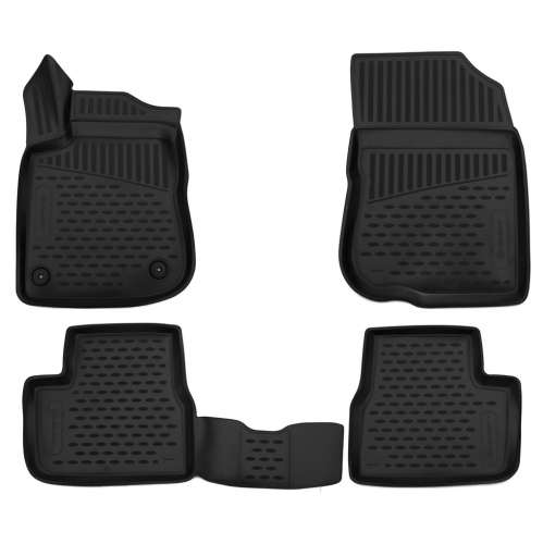 Коврики в салон Peugeot 2008 2013-2016, полиуретан 3D Element, Черный, Арт. ELEMENT3D3827210K