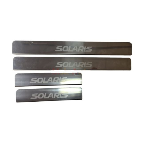 Накладки на пороги Hyundai Solaris 2010-2014 Седан    Арт. NP009