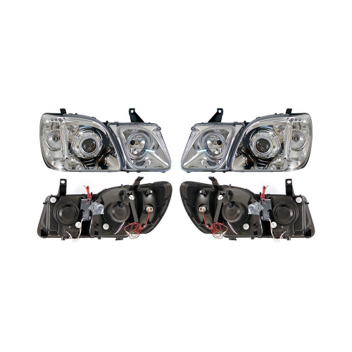 Фара  Lexus LX 470 1998-2002 цельная хром под ксенон, (L+R) комплект Арт. PFEE3121100CR