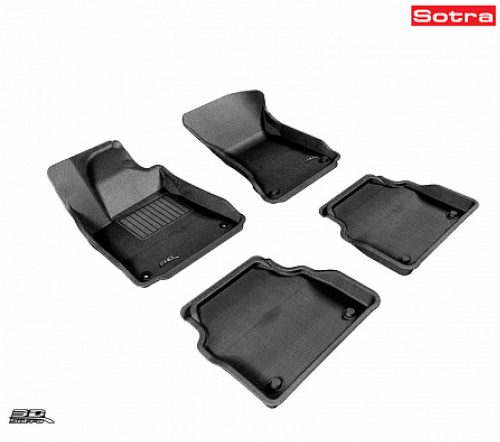Коврики в салон Audi A8 (D5) 2017-2023, 3D ткань Sotra Lux, Черный, Long версия Арт. ST 74-00682