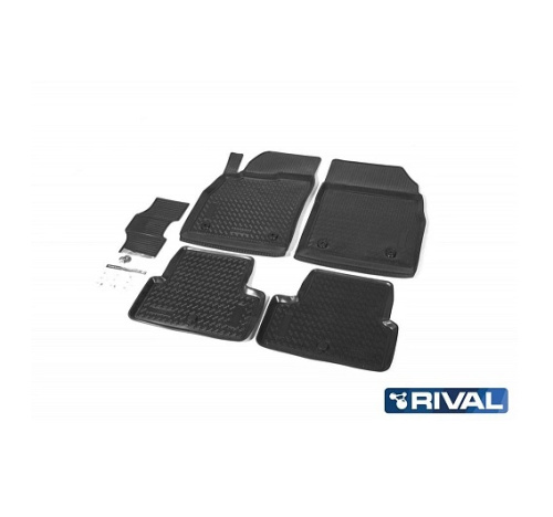 Коврики в салон Opel Astra J 2009-2012 Хэтчбэк 5 дв., полиуретан Rival, Черный, Арт. 14202006