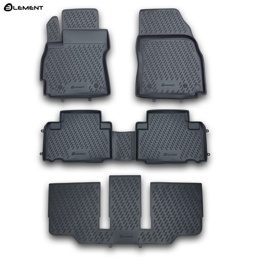 Коврики в салон Mazda 5 (CR) 2005-2007, полиуретан Element, Черный, комплект на все три ряда Арт. CARMZD00021h