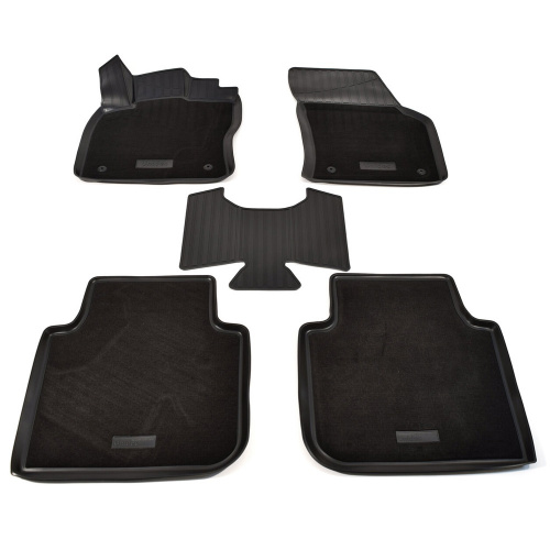 Коврики в салон Skoda Kodiaq  2016-2022, комбинированные 3D Norplast, Черный, Арт. NPA11C812501CM
