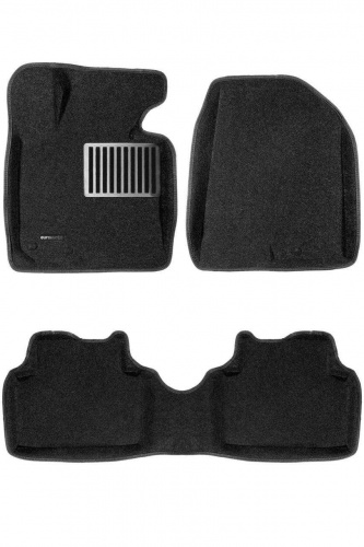 Коврики в салон Hyundai ix35 2009-2013, 3D ткань Euromat LUX, Черный, Арт. EM3D002707
