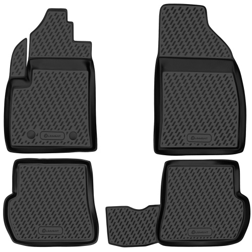 Коврики в салон Ford Fusion  2002-2005, полиуретан Element, Черный, Арт. s000.6