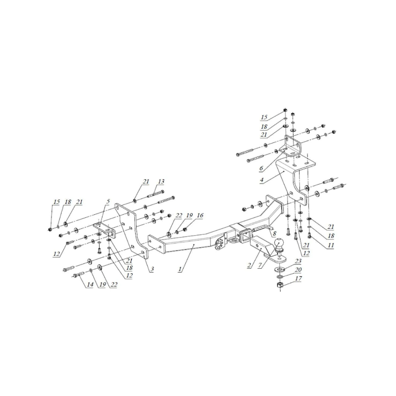 Фаркоп Hyundai Santa Fe (TM) 2018-2021 с хром. накладкой, E с антистуком БИЗОН Арт. FA0230ENAK