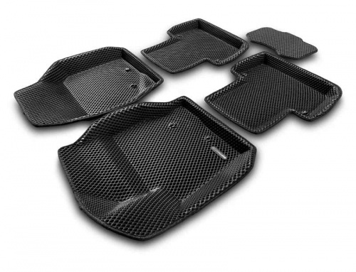 Коврики в салон Volvo XC90  2002-2006, 3D EVA Euromat, Черный, Арт. EM3DEVA005508