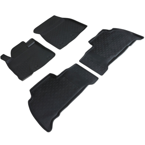 Коврики в салон Toyota Land Cruiser 200 2007-2012, резина Seintex выс. борт, Черный, Арт. 01363