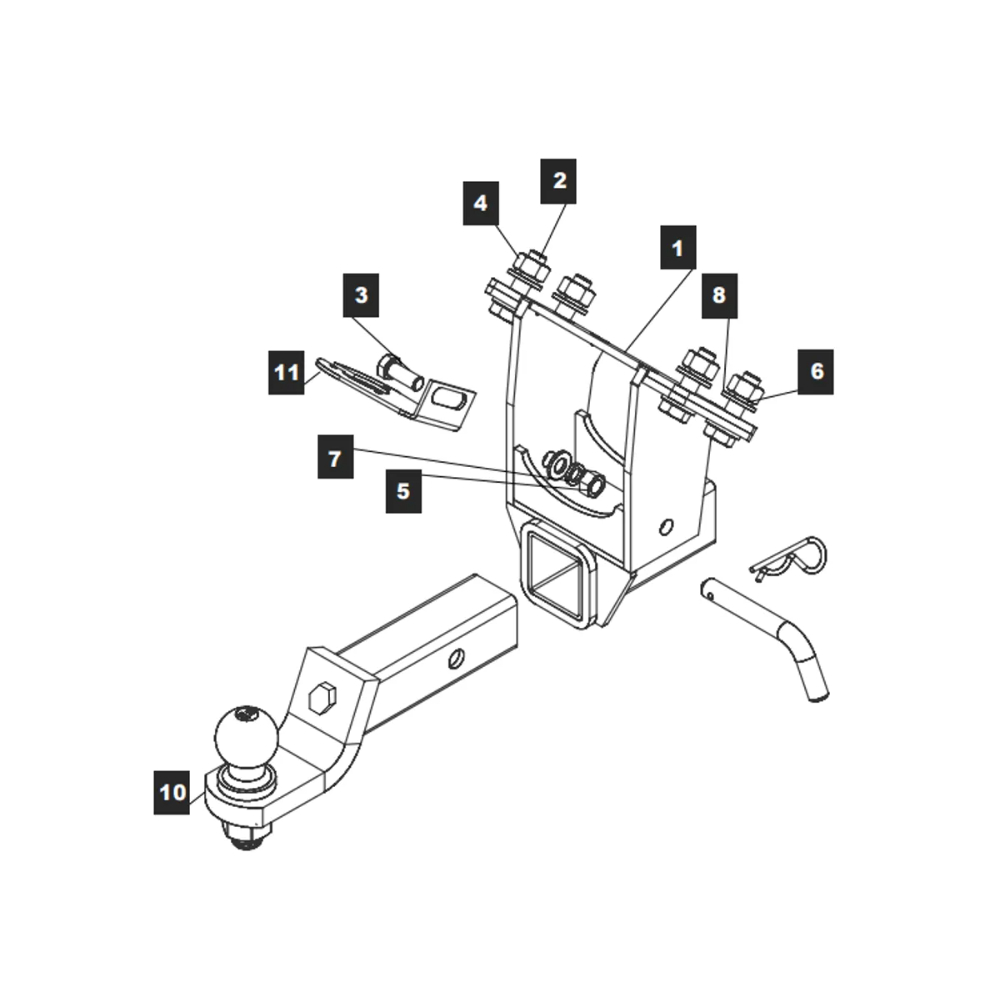 Фаркоп Mercedes G (W463) 1990-2006 3 дв. E с антистуком TOWRUS Арт. 139314
