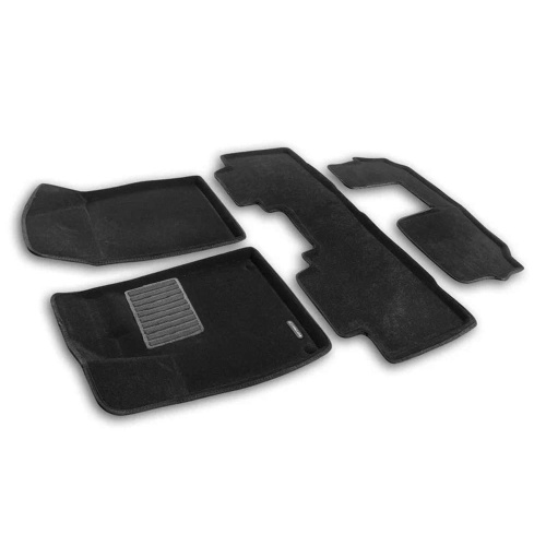 Коврики в салон GAC GS8  2021-, 3D ткань Euromat Business, Черный, на 3 ряда Арт. EMC3D0014331