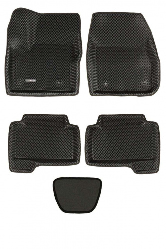Коврики в салон Ford C-MAX (Mk1) 2003-2007, 3D EVA Euromat, Черный, Арт. EM3DEVA002210