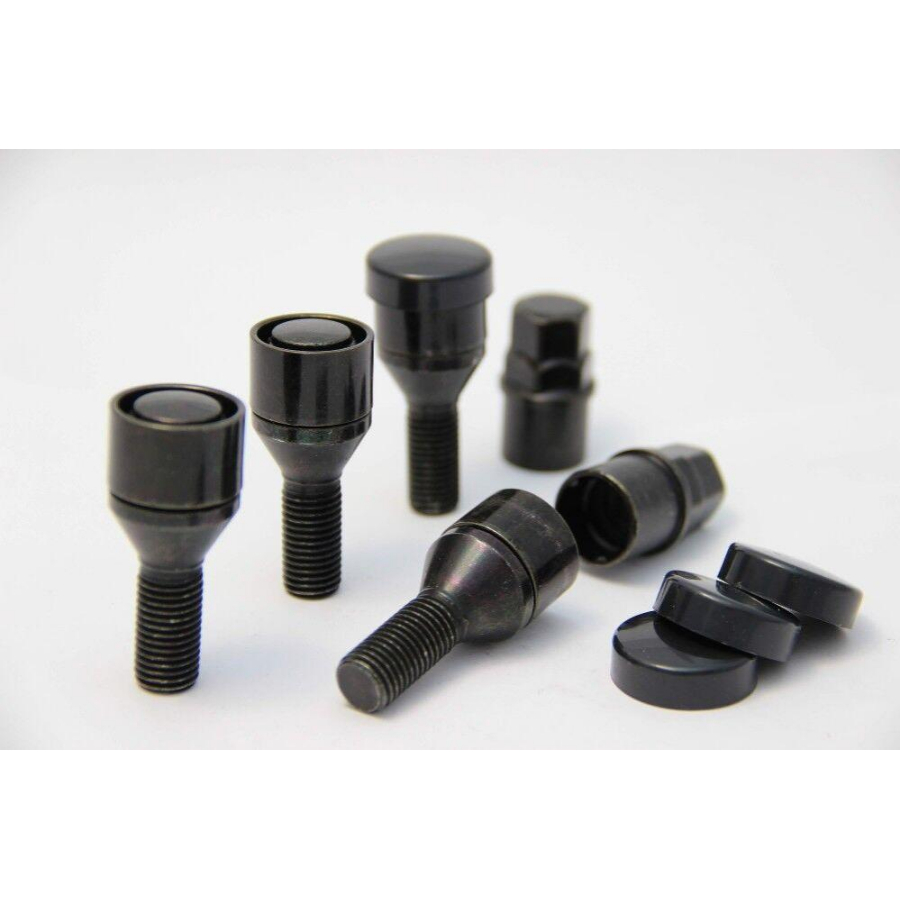 Секретные болты M12x1.5 Конус L-26мм Черный хром, Ключ 17-19, Арт. 375103X2BC