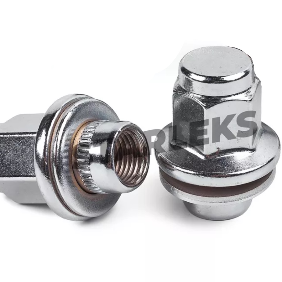 Гайка колеса M12x1.5 Прессшайба h-42мм закрытая, Хром, Ключ 21, DTO(Camry,RAV4) Арт. DTO02.Cr.12x1.5