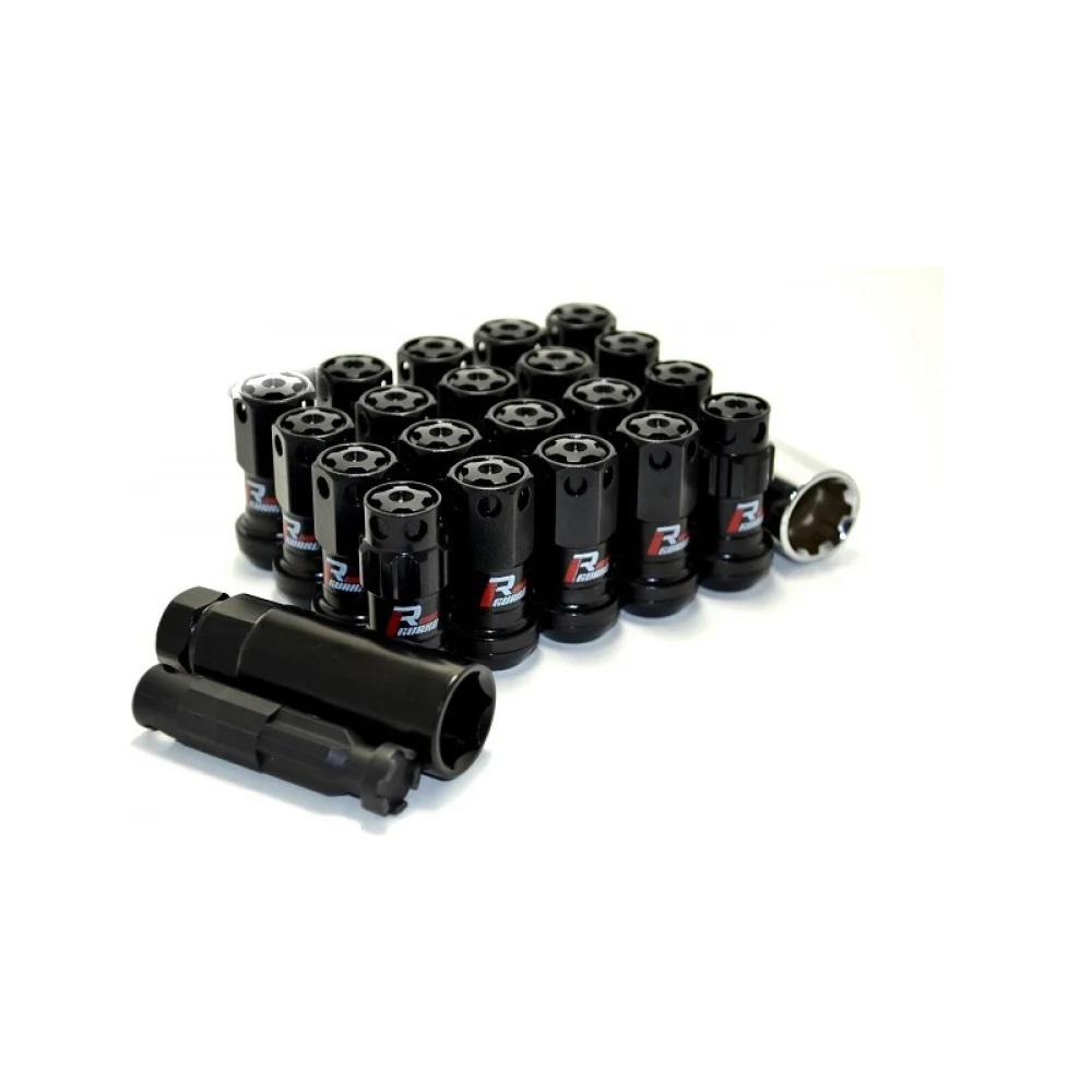 Комплект гаек M12x1.25 Конус h-46мм , Черный, Ключ 19, кованые Арт. kk911944RCN(16/4/3)BC