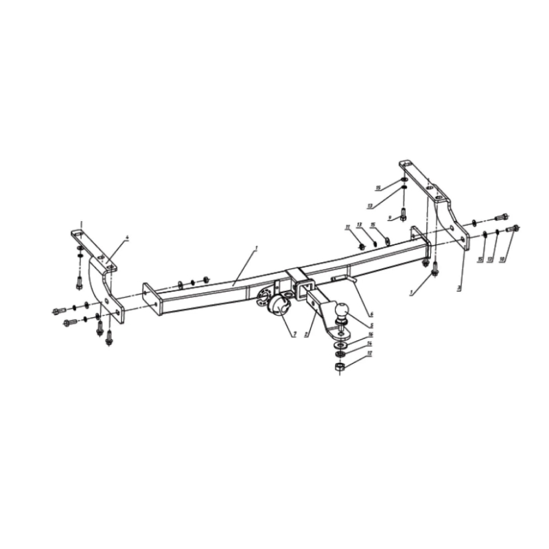 Фаркоп Toyota Highlander (U20) 2003-2007 FL E с антистуком БИЗОН Арт. FA1010EAK