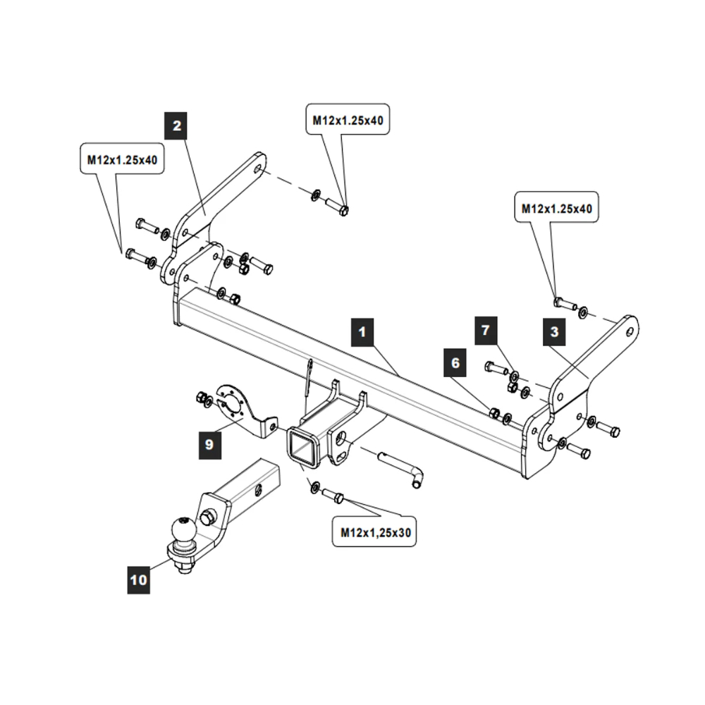 Фаркоп Toyota RAV4 (XA50) 2018-2024 (E с антистуком) TOWRUS Арт. 229420