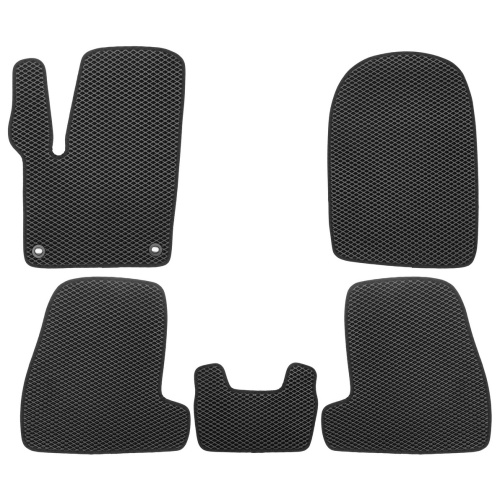 Коврики в салон Ford Focus  2010-2015 Хэтчбэк 5 дв., EVA Klever с черным кантом, Черный, Арт. EVA.B.0501603222110K