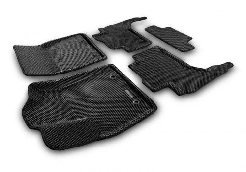 Коврики в салон Toyota Land Cruiser 300 2021-, 3D EVA Euromat, Черный, Арт. EM3DEVA005109