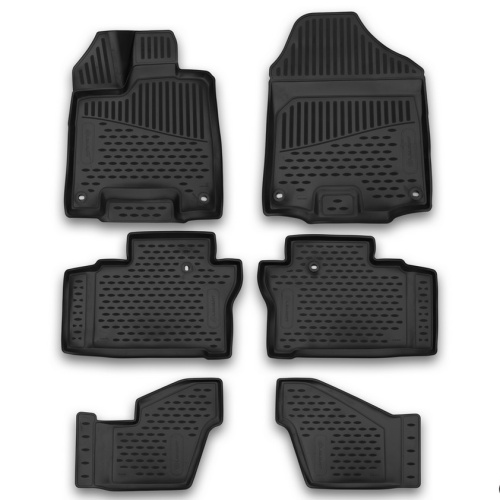 Коврики в салон Honda Pilot  2015-2018, полиуретан 3D Element, Черный, Арт. ELEMENT3D1836210k