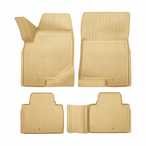 Коврики в салон SsangYong Rexton  2017-2023, полиуретан Norplast, Бежевый, 5 мест Арт. NPA11C83610B