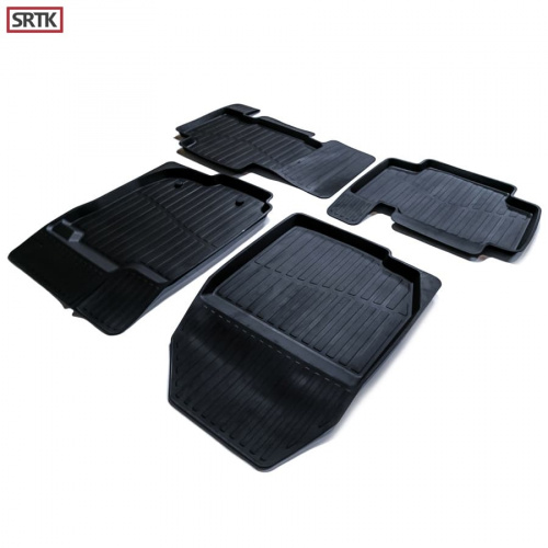 Коврики в салон Toyota RAV4 (XA30) 2005-2010, резина 3D SRTK Premium, Черный, Арт. PR.TY.RAV.L.06G.02X15