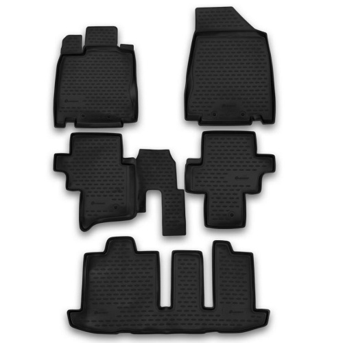 Коврики в салон Nissan Pathfinder (R52) 2012-2016, полиуретан Element, Черный, Арт. CARNIS00037
