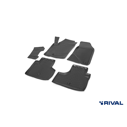 Коврики в салон LADA Niva (2123) 2020-2021 5 дв., полиуретан Rival, Черный, Арт. RIV11004001