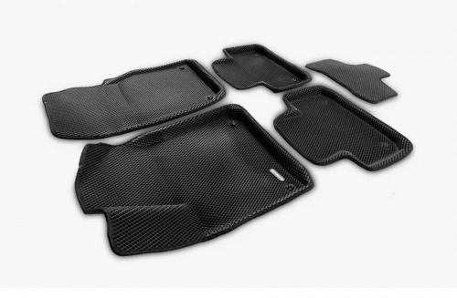 Коврики в салон Audi Q7 (4M) 2015-2019, 3D EVA Euromat, Черный, Арт. EM3DEVA001108