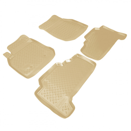 Коврики в салон Toyota Land Cruiser 100 1998-2002, полиуретан Norplast, Бежевый, Арт. NPLPO8839B