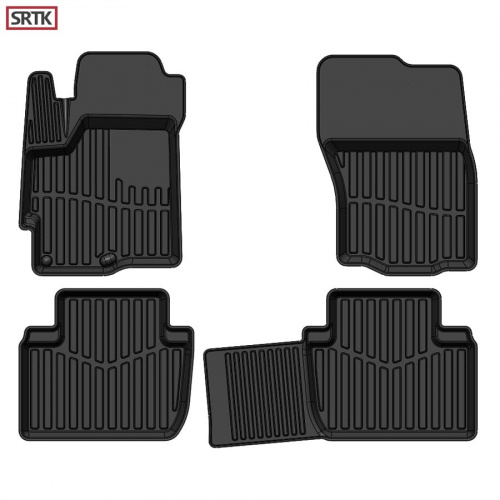 Коврики в салон Citroen C-Crosser 2007-2013, резина 3D SRTK Premium, Черный, Арт. PR.CITR.C.CROS.07G.02X26