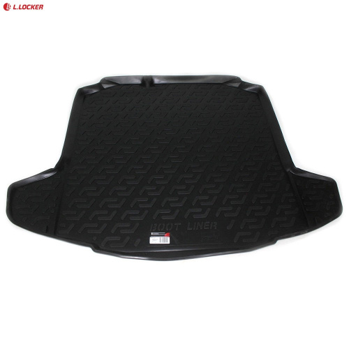 Коврик в багажник Volkswagen Polo  2020-2023, пластик, L.Locker, Черный, без ушей Арт. 0116070100