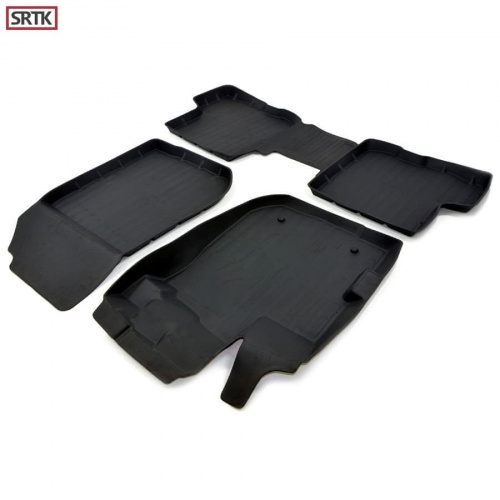 Коврики в салон Renault Logan  2012-2018 Седан, резина 3D SRTK Premium, Черный, Арт. PR.RN.SAND.R.14G.02X35