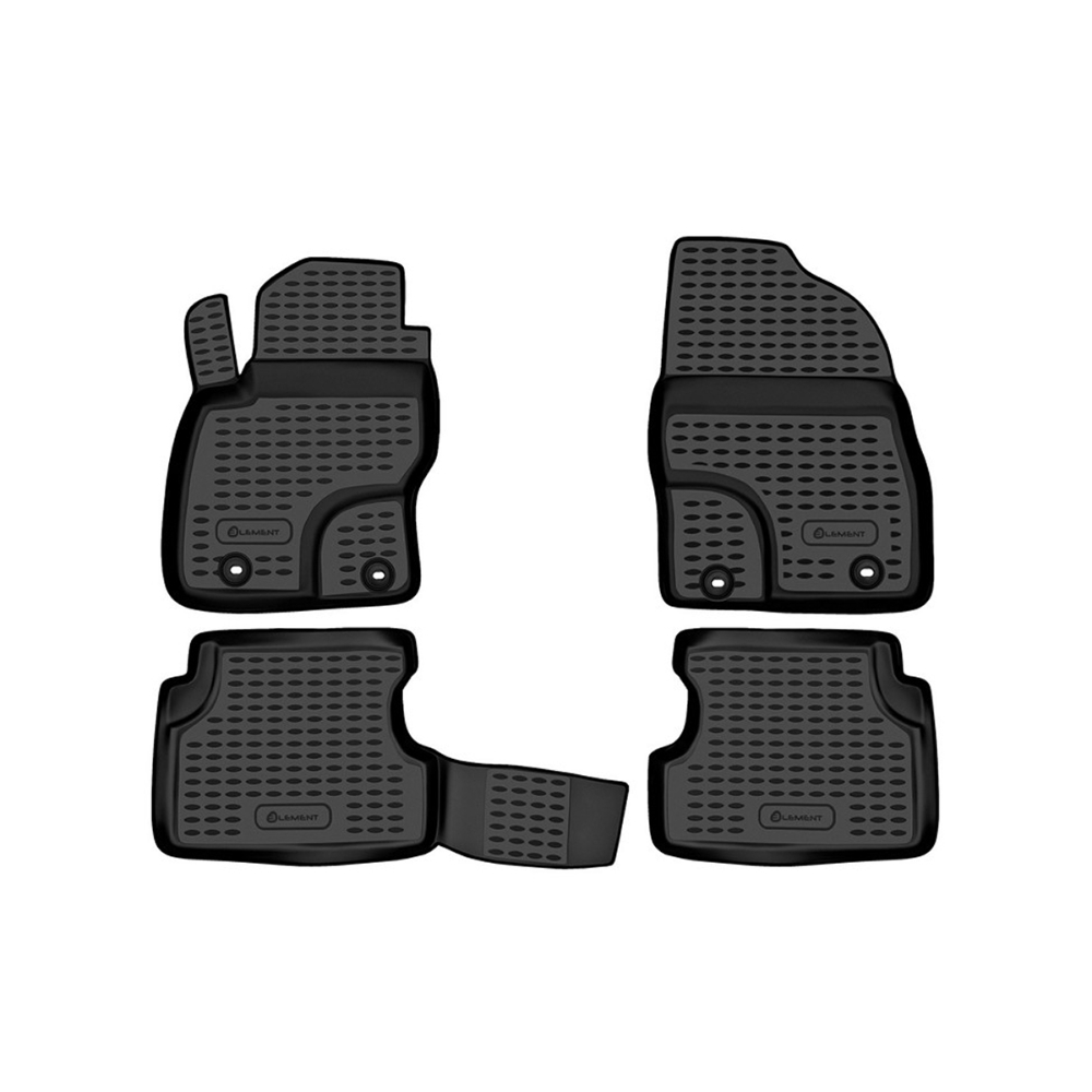 Коврики в салон Ford Focus  2004-2008 Хэтчбэк 3 дв., полиуретан Element, Черный, черный кант Арт. KANTNLC1603210BLK