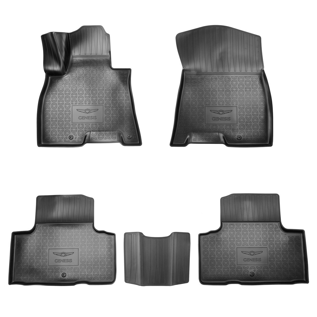 Коврики в салон Genesis GV80  2020-, полиуретан 3D Norplast, Черный, 5 мест Арт. NPA11C305450