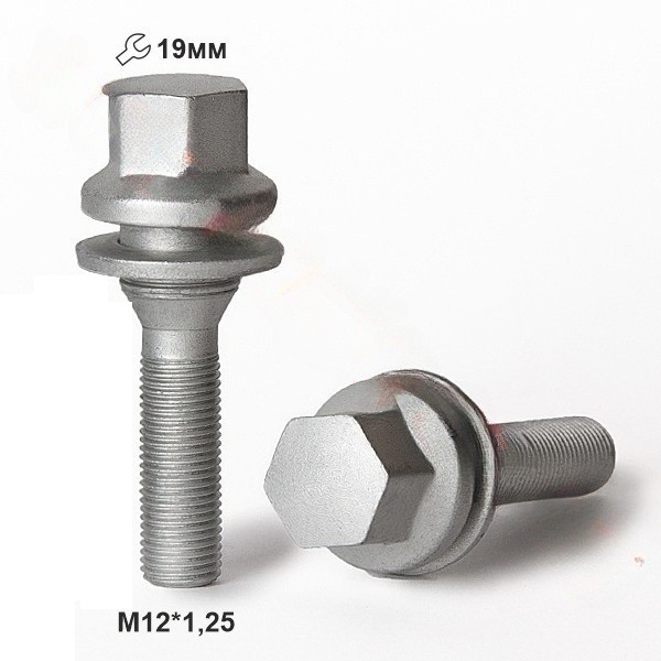 Болт колёсный M12x1.25 Прессшайба L-38мм Цинк, Ключ 19, Арт. P972148D