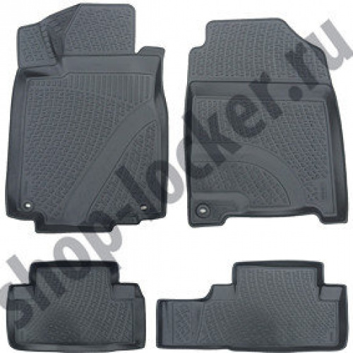 Коврики в салон Honda Pilot  2008-2011, полиуретан L.LOCKER, Черный, Арт. 0213040101