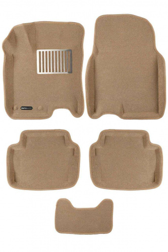 Коврики в салон Nissan Qashqai (J10) 2006-2010, 3D ткань Euromat LUX, Бежевый, Арт. EM3D003714T